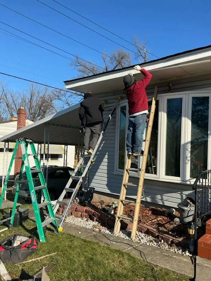 Restoration crew performing exterior repair in Phelan